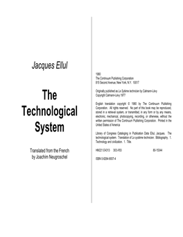 The Technological System