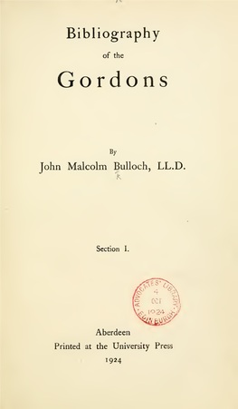 Bibliography of the Gordons