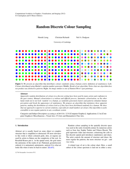 Random Discrete Colour Sampling