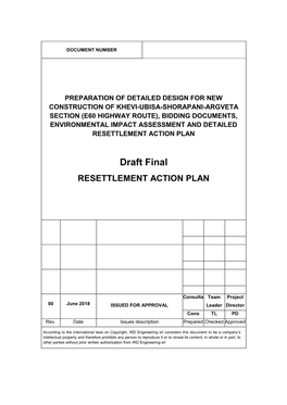 Draft Final RESETTLEMENT ACTION PLAN