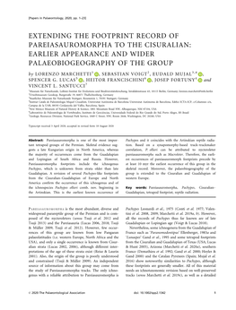 Extending the Footprint Record of Pareiasauromorpha to the Cisuralian