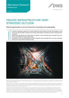 Private Infrastructure Debt Strategic Outlook