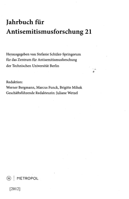 Jahrbuch Für Antisemitismusforschung