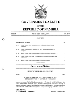 Government Gazette