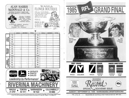 Grand Final and Monumental Contractors 1985