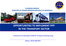 Opportunities to Implement Ppp in the Transport Sector