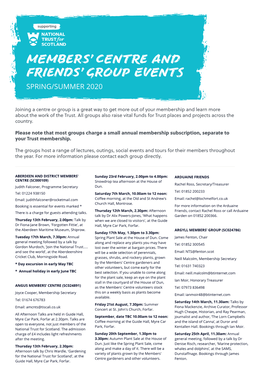 Members' Centre and Friends' Group Events