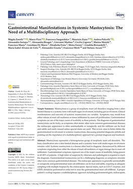 Gastrointestinal Manifestations in Systemic Mastocytosis: the Need of a Multidisciplinary Approach