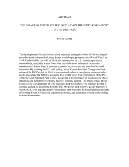 Abstract the Impact of United States' Food Aid on The