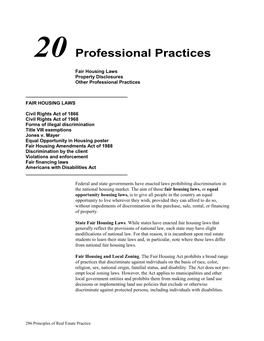 20 Professional Practices