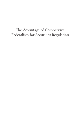 5 Competitive Federalism and International Securities Regulation