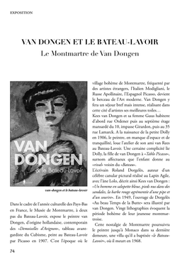 VAN DONGEN ET LE BATEAU-LAVOIR Le Montmartre De Van Dongen