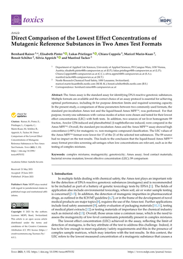 Direct Comparison of the Lowest Effect Concentrations of Mutagenic Reference Substances in Two Ames Test Formats