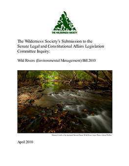 Senate Inquiry Wild Rivers