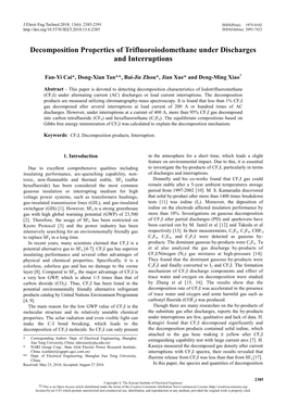 Decomposition Properties of Trifluoroiodomethane Under Discharges and Interruptions