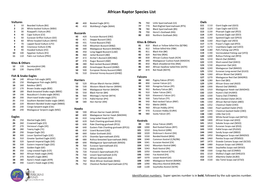 African Raptor Species List