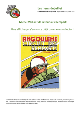 Les News De Juillet Communiqué De Presse Angoulême, Le 10 Juillet 2017