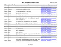 New Digital Family History Books August 2012 Report