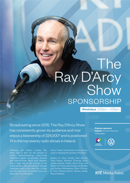 The Ray Darcy Show Sponsorship A4 2Pg.Indd