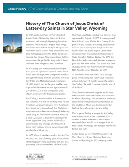 History of the Church of Jesus Christ of Latter-Day Saints in Star Valley, Wyoming