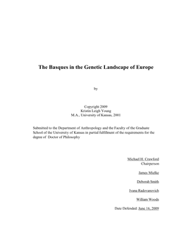 The Basques in the Genetic Landscape of Europe