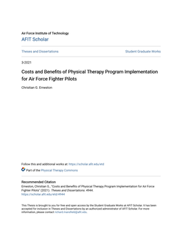 Costs and Benefits of Physical Therapy Program Implementation for Air Force Fighter Pilots