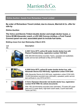 Online Auction: Assets from Richardson Travel Limited