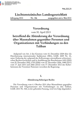 Liechtensteinisches Landesgesetzblatt Jahrgang 2013 Nr