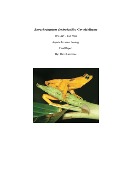 Batrachochytrium Dendrobatidis: Chytrid Disease