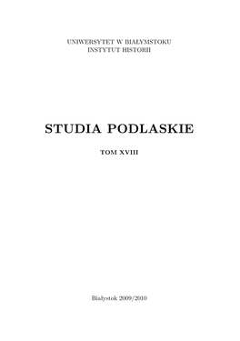 Studia Podlaskie