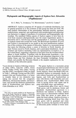 Phylogenetic and Biogeographic Aspects of Sophora Sect. Edwardsia (Papilionaceae) 1