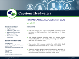 Human Capital Management Saas Q1 2018