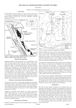 HILL 800 Au-Cu MINERALIZATION, EASTERN VICTORIA D.P