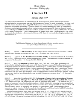 Chapter 13: History After 1849