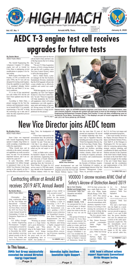 New Vice Director Joins AEDC Team by Bradley Hicks Base, Tenn., the Headquarters of Also Has More Than 20 Years of the U.S