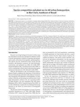 Species Composition and Plant Use in Old Urban Homegardens in Rio