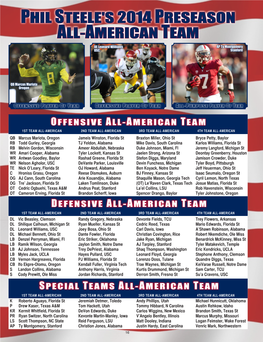 Phil Steele's 2014 Preseason All-American Team