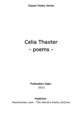 Celia Thaxter - Poems