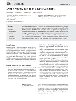 Lymph Node Mapping in Gastric Carcinoma