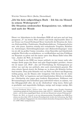 1 Die Situation Ostdeutscher Komponisten Vor, Während Und Nach Der Wende