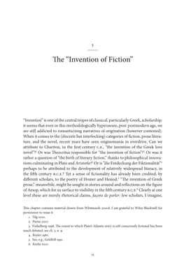 The “Invention of Fiction” 13