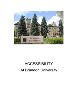 Brandon University Accessibility Plan 2016