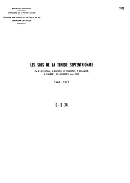 Les Sols De La Tunisie Septentrionale E-S 74