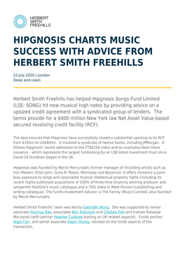 Hipgnosis Charts Music Success with Advice from Herbert Smith Freehills