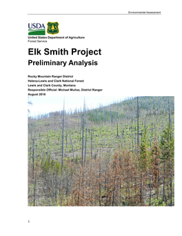 Elk Smith Project Preliminary Analysis