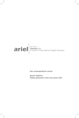 Ariel Vol. 42.1 January 11 a Review of International English Literature The