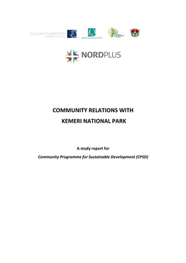 Community Relations with Kemeri National Park