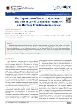 The Importance of Memory Monuments: the Bust of Carlos Lamarca As Public Art and Heritage Brazilian Archeological