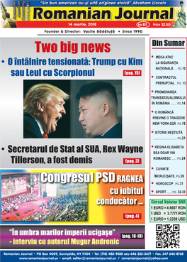 Two Big News •• Mega Atac La Siguranța • O Întâlnire Tensionată: Trump Cu Kim Națională