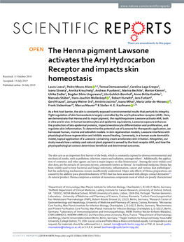 The Henna Pigment Lawsone Activates the Aryl Hydrocarbon Receptor